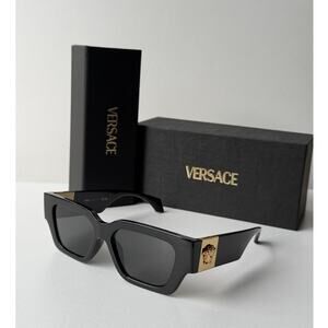 NEW Versace VE4497U Unisex Biggie Medusa Black Sunglasses